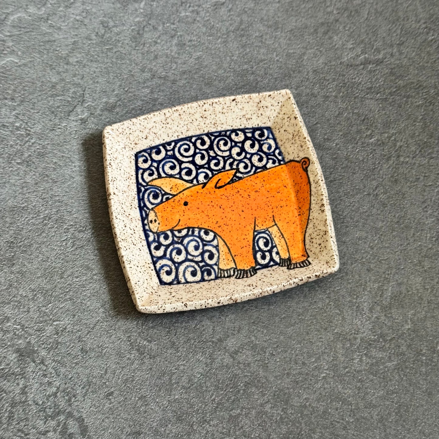 Whimsical Pink Pig Tray - 4.5 inches