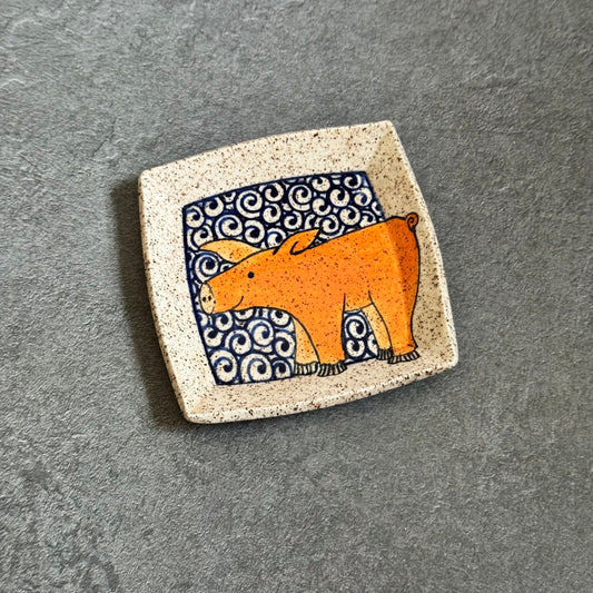 Whimsical Pink Pig Tray - 4.5 inches