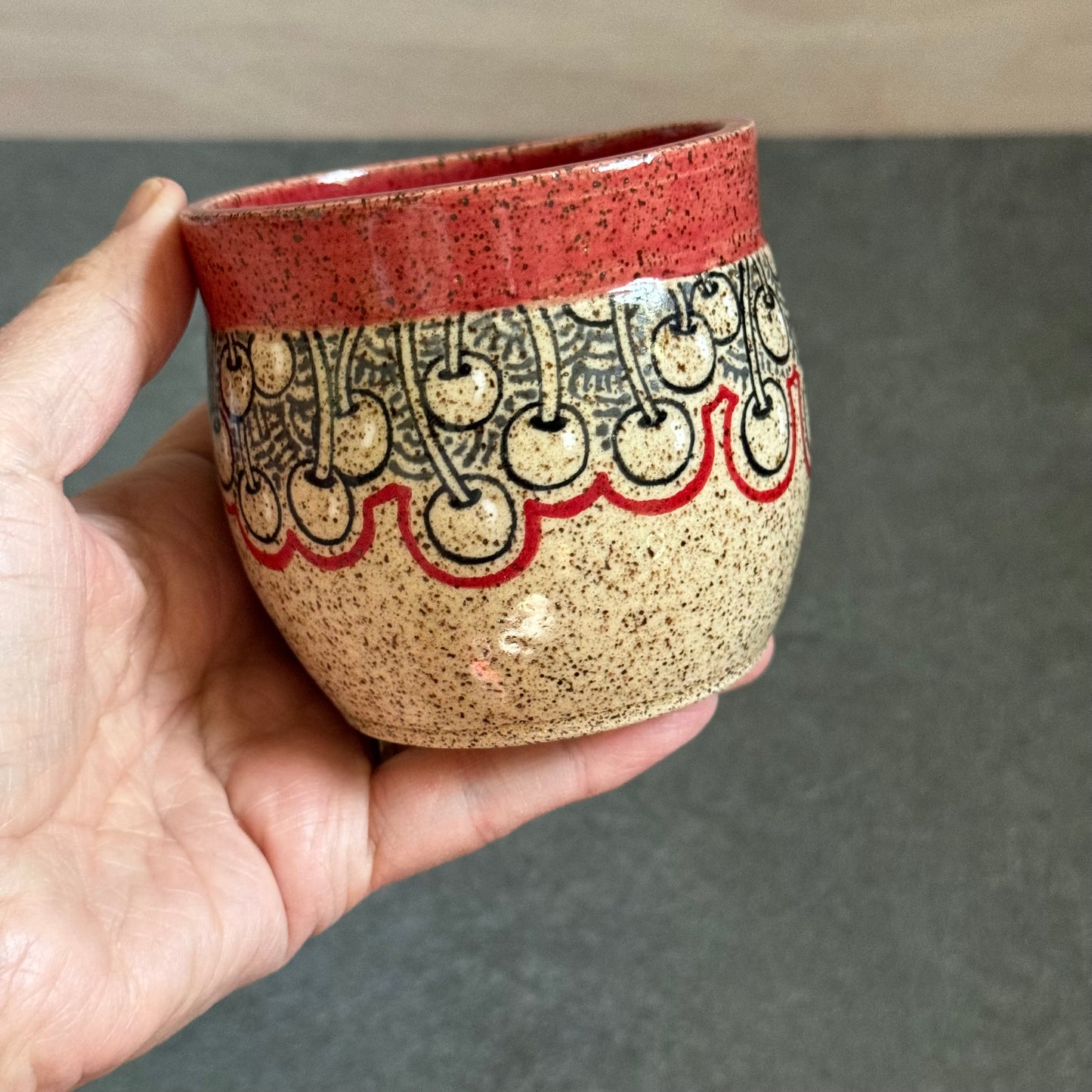 Banded Red Cherry Cup