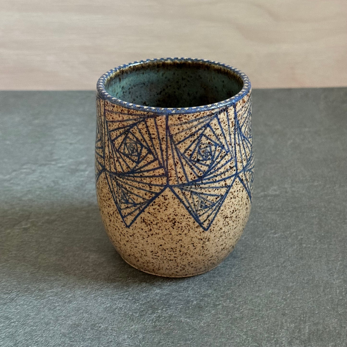 Tangled Cup with Blue Glaze