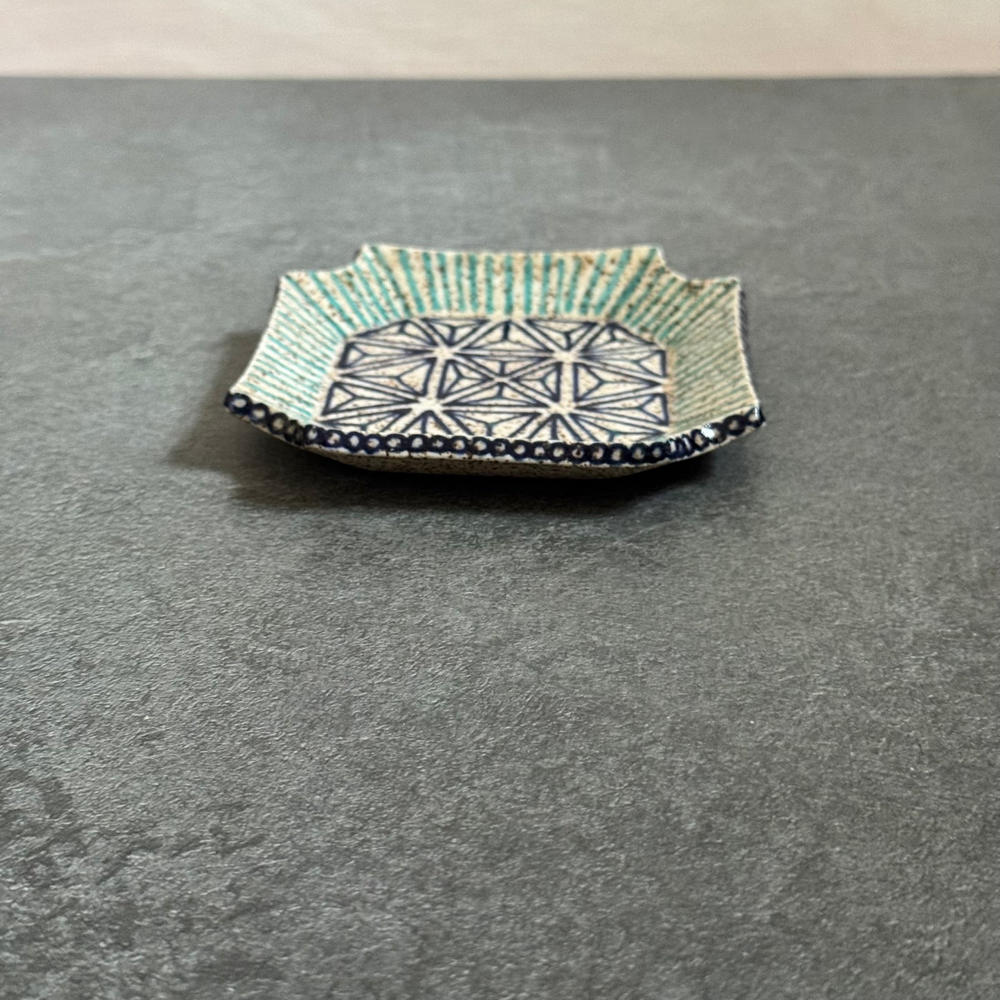 Tan Tangled Triangle Tray - 3.75 inches