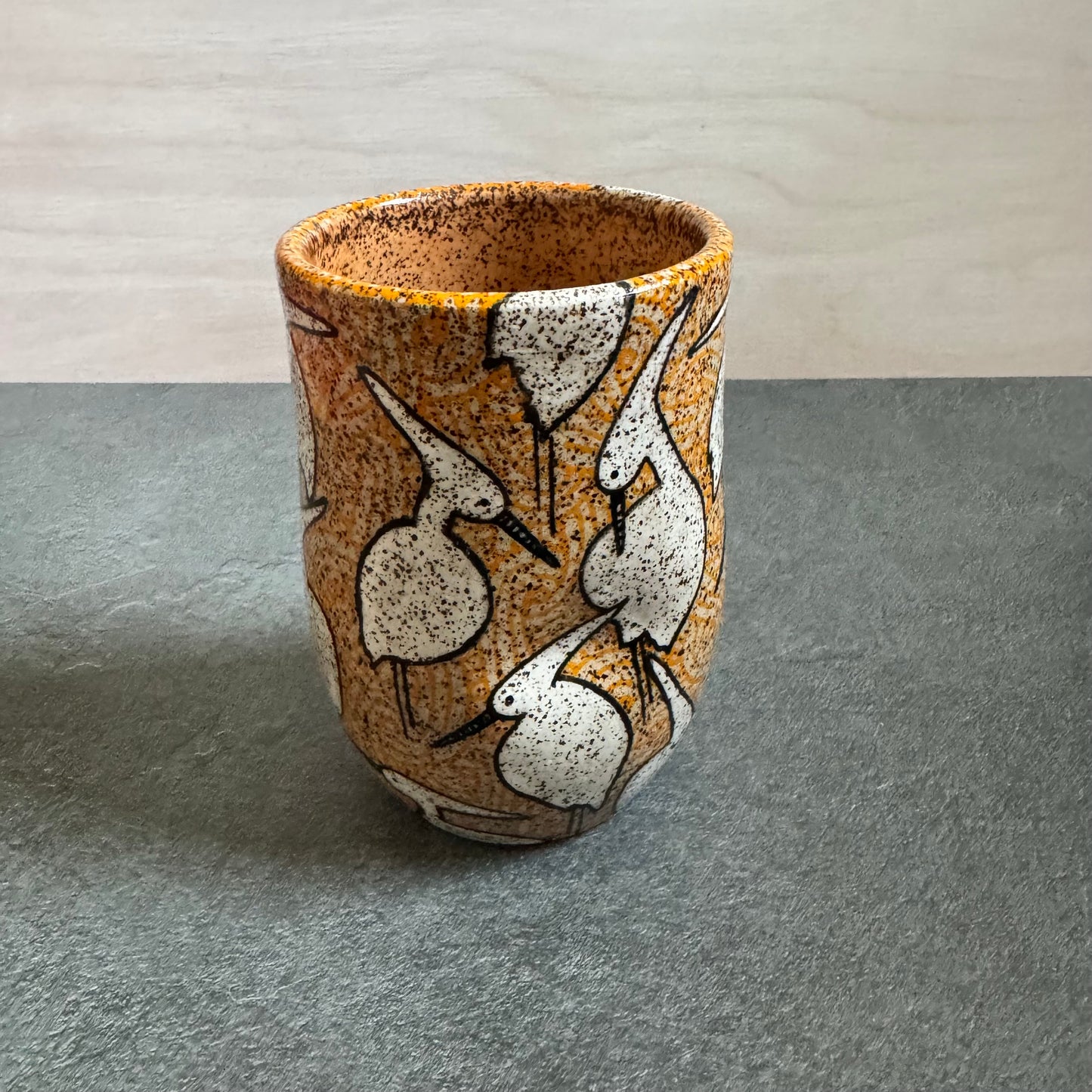 Crane Cup with Orange Tangle