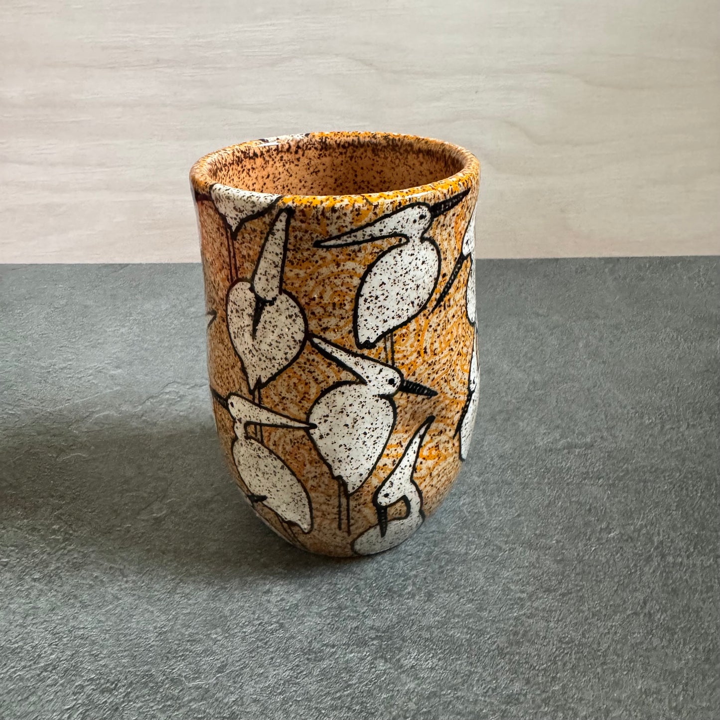 Crane Cup with Orange Tangle