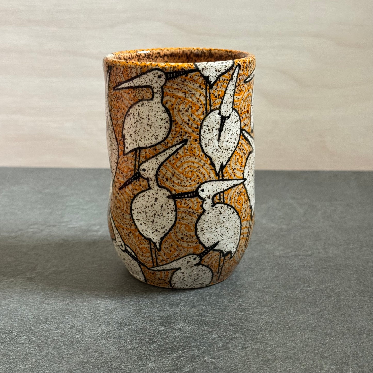 Crane Cup with Orange Tangle