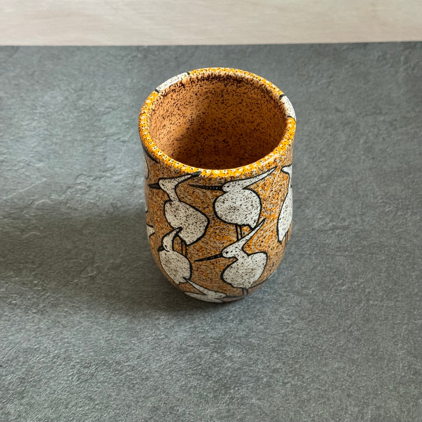 Crane Cup with Orange Tangle