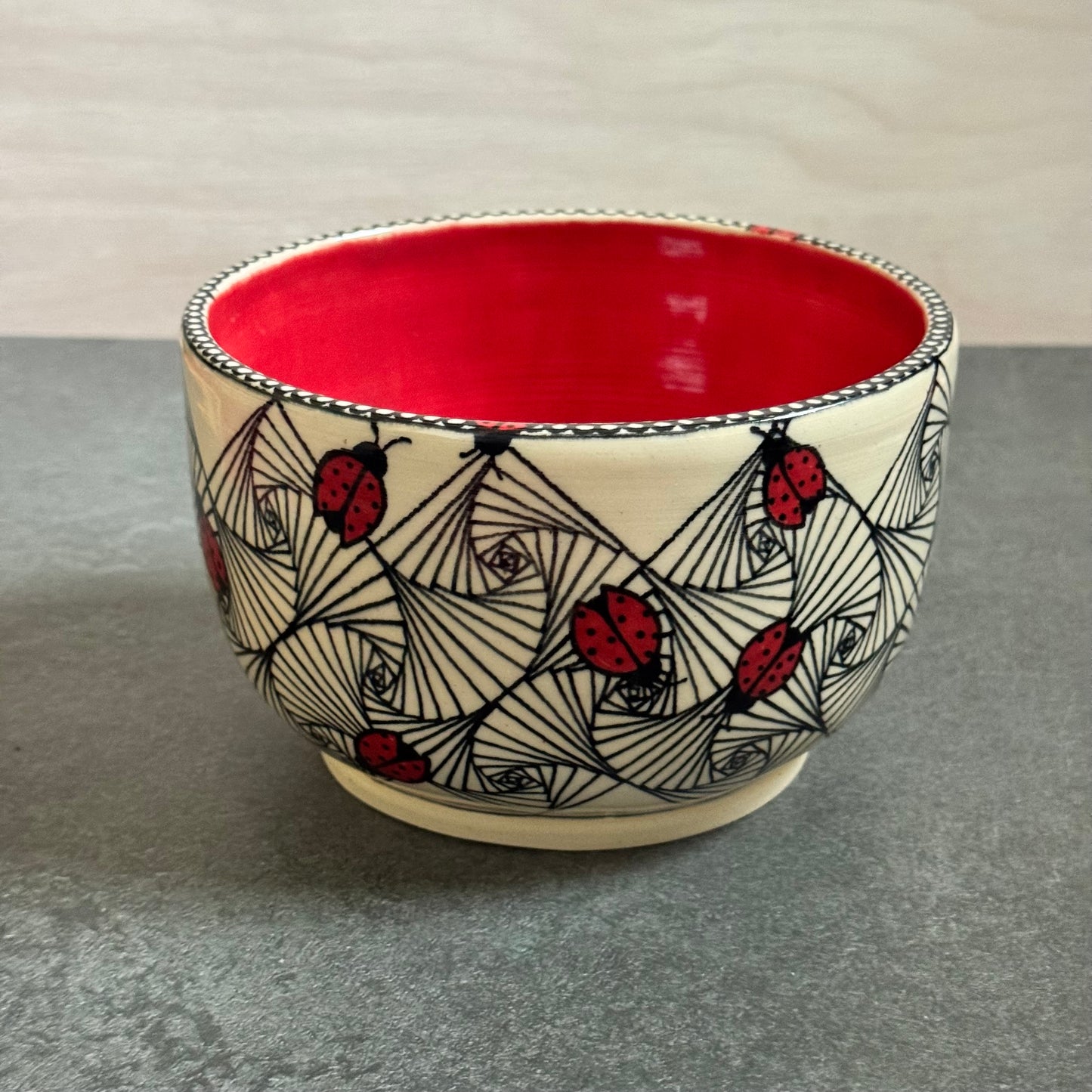 Ladybug Bowl - 6 inches x 4 inches - 36oz