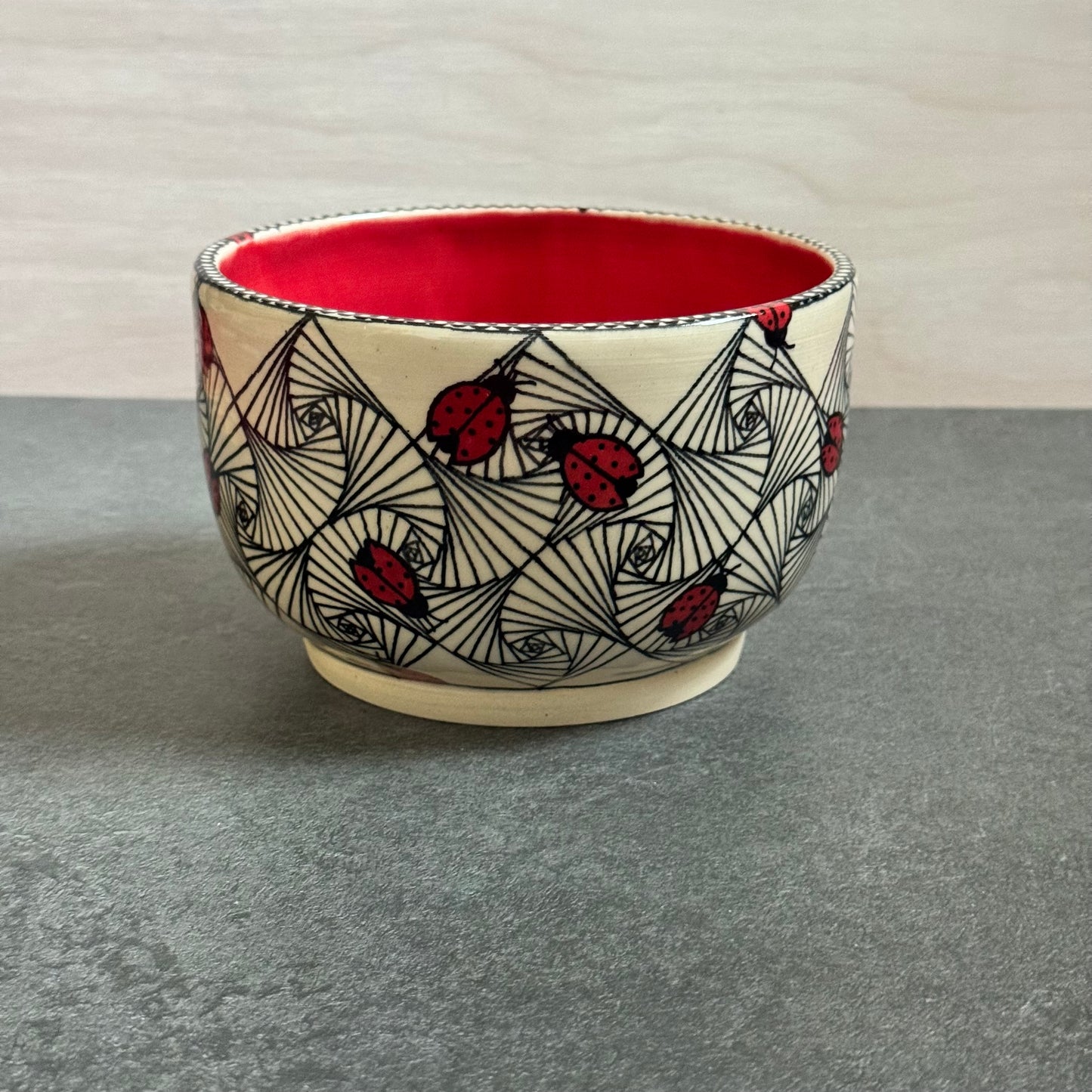 Ladybug Bowl - 6 inches x 4 inches - 36oz