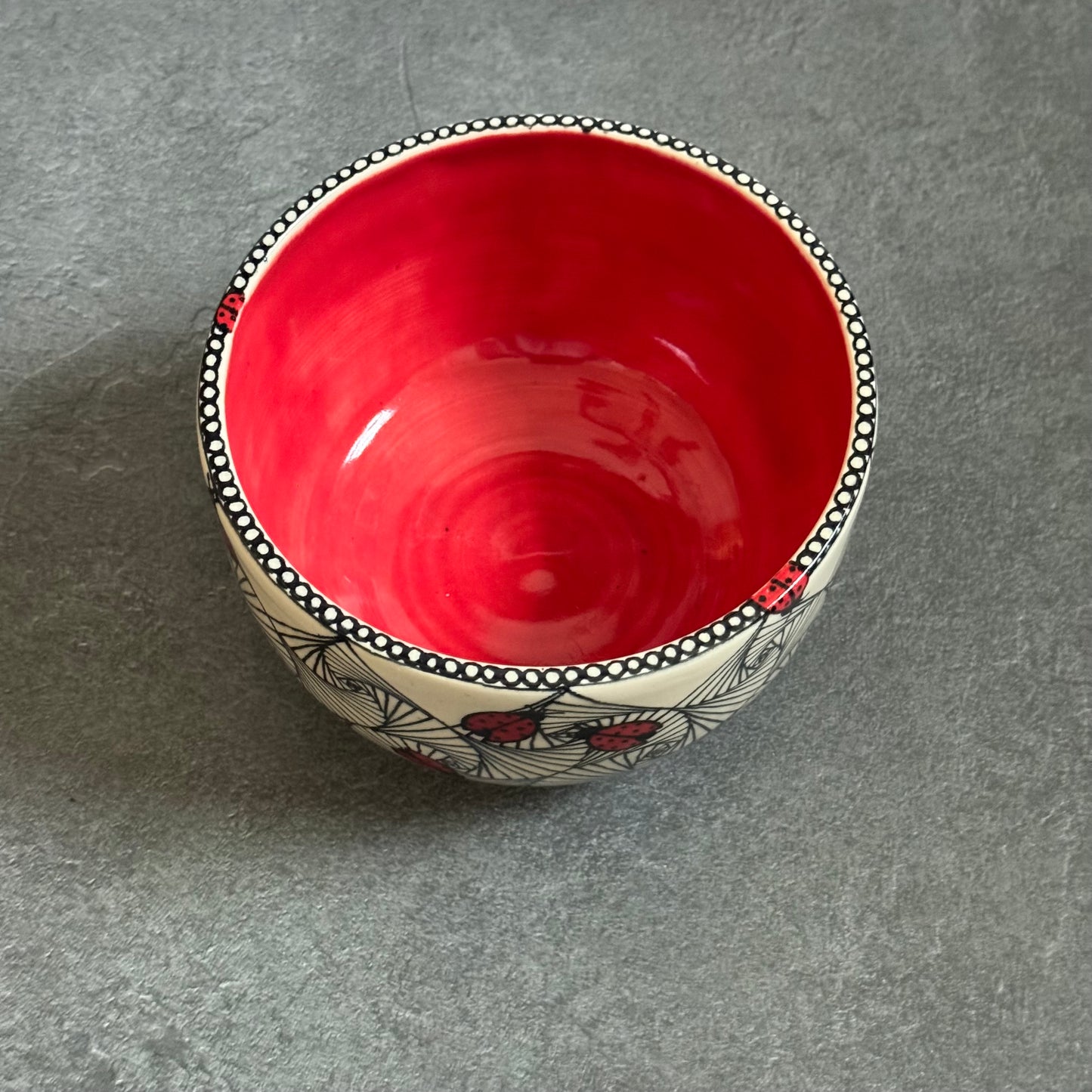 Ladybug Bowl - 6 inches x 4 inches - 36oz