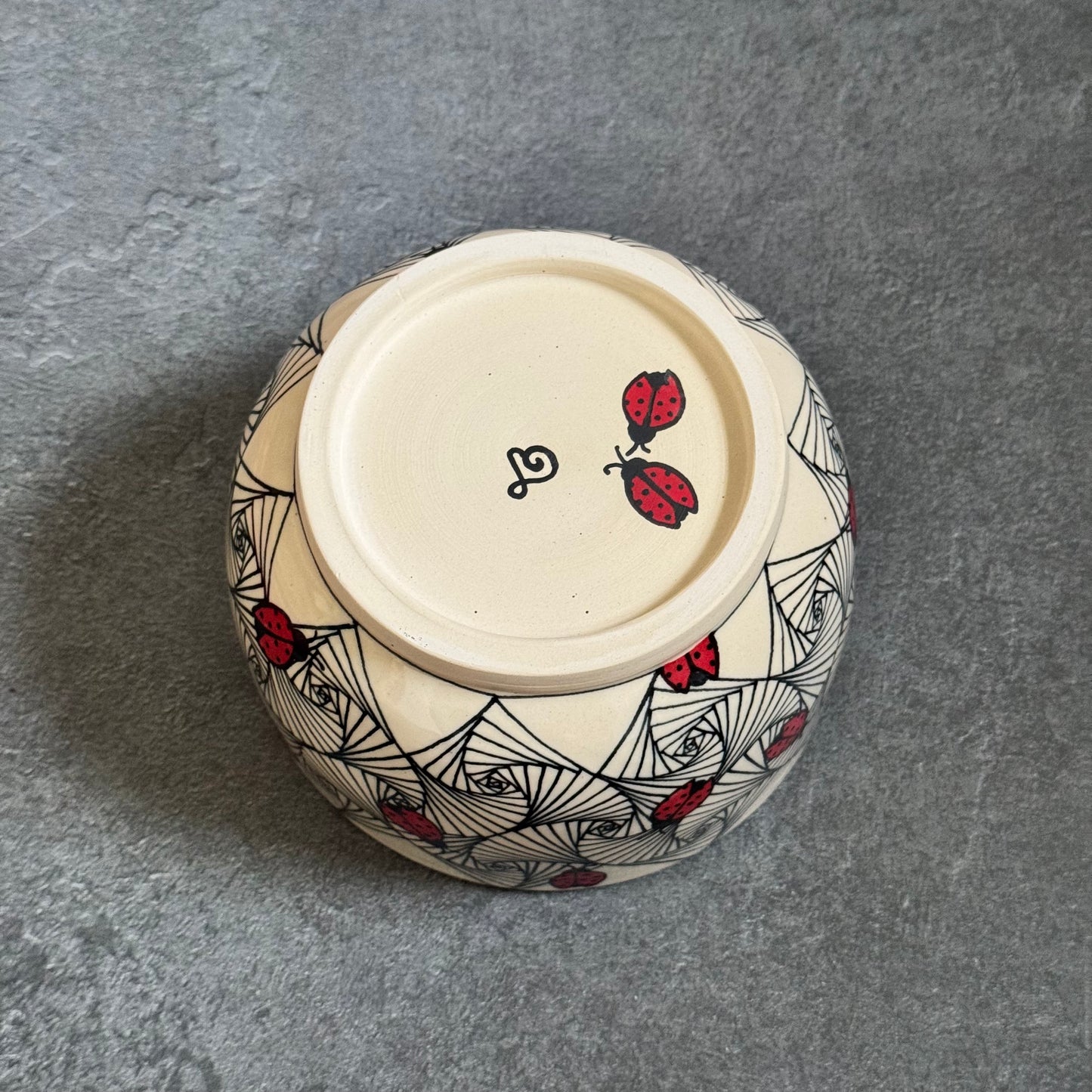 Ladybug Bowl - 6 inches x 4 inches - 36oz