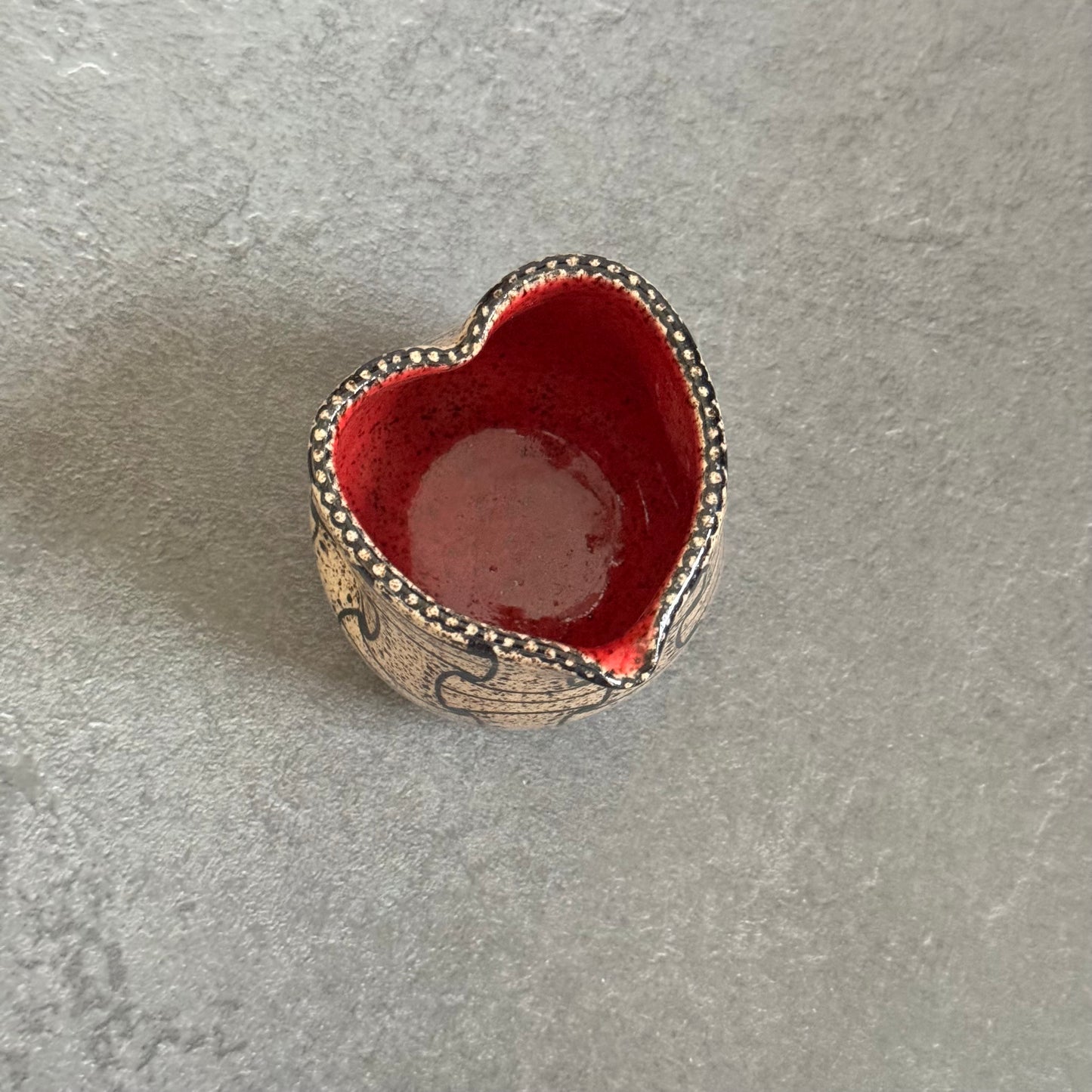 Heart Cup with Woven Ribbon Tangle