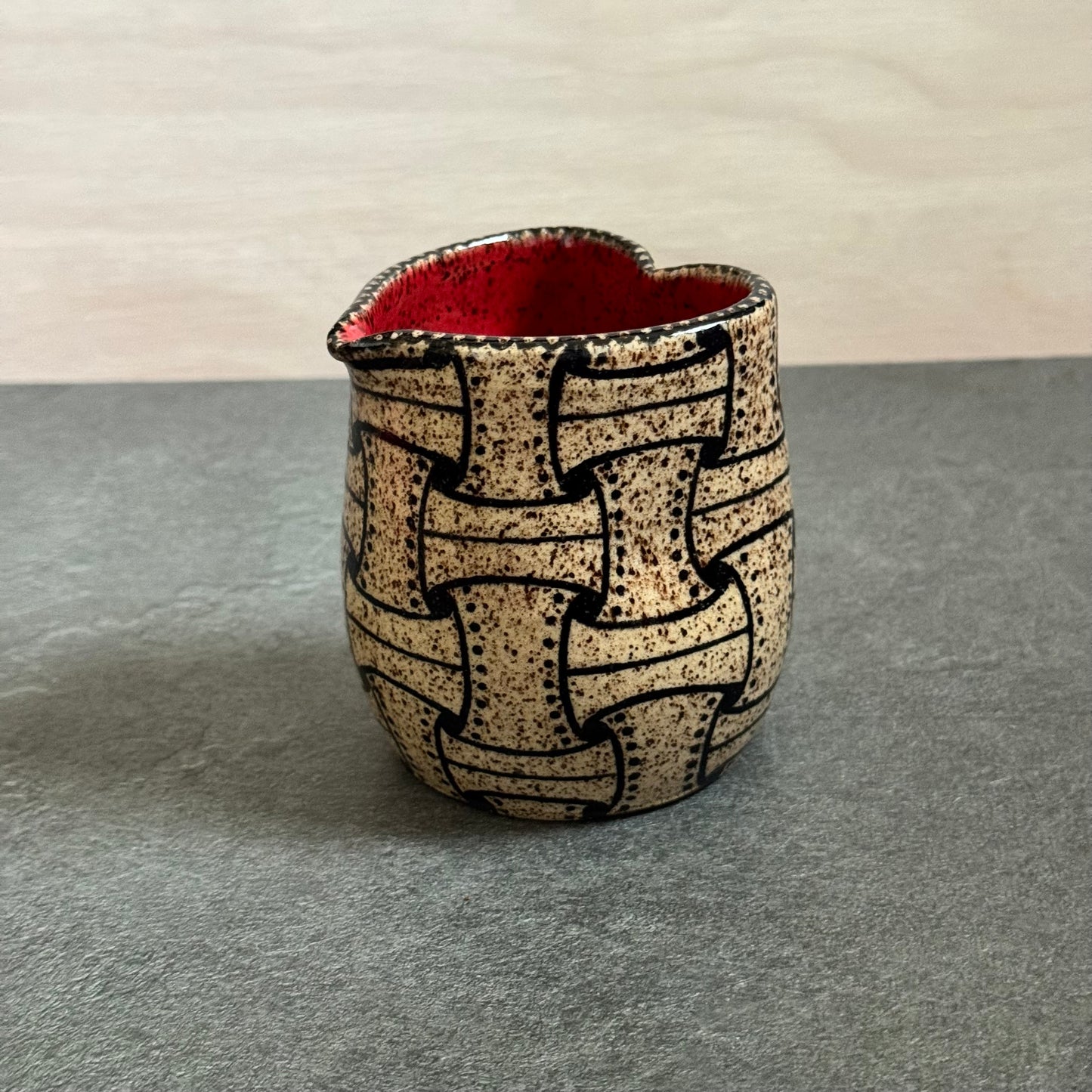 Heart Cup with Woven Ribbon Tangle