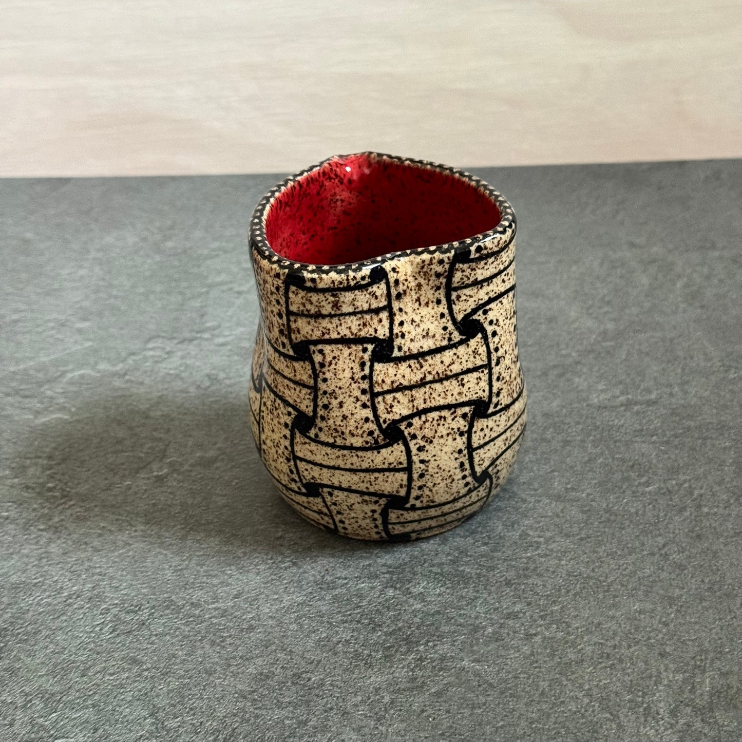 Heart Cup with Woven Ribbon Tangle