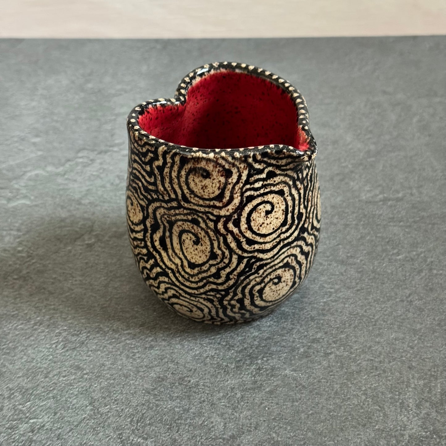 Heart Cup with Swirly Tangled Design