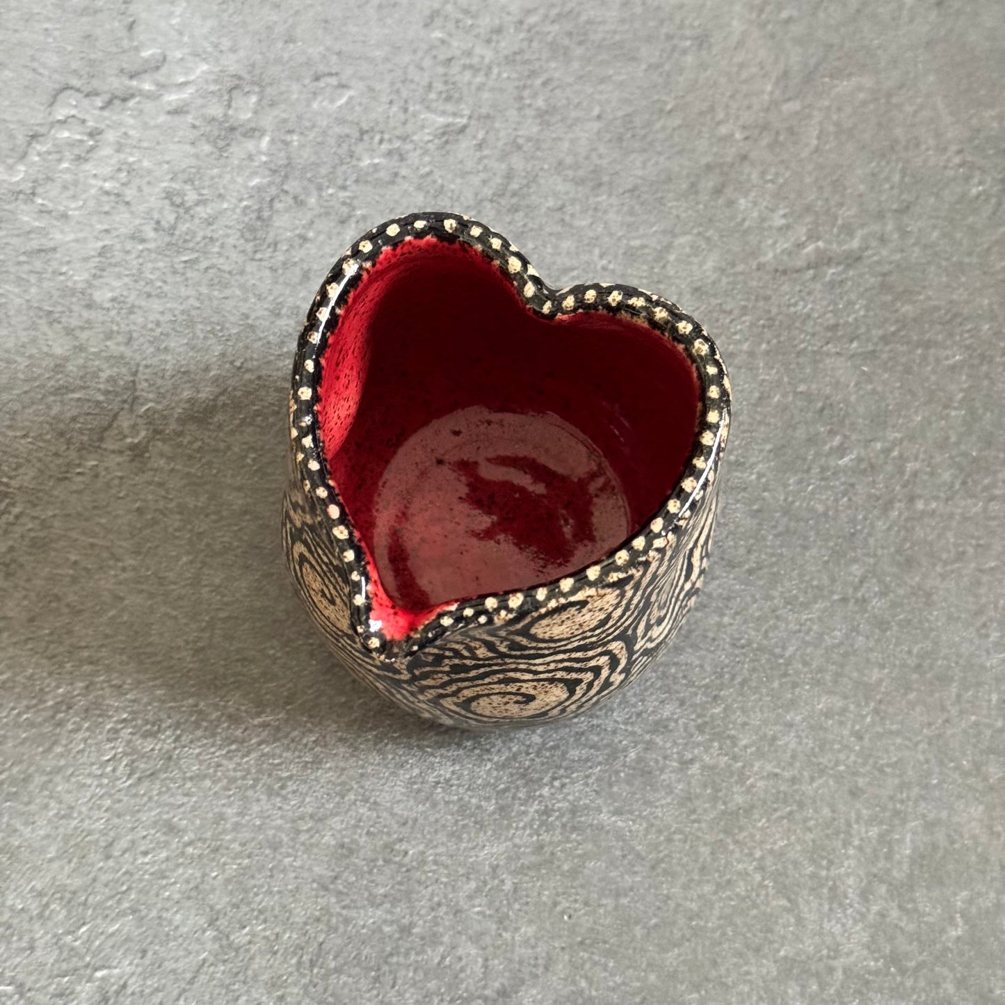 Heart Cup with Swirly Tangled Design