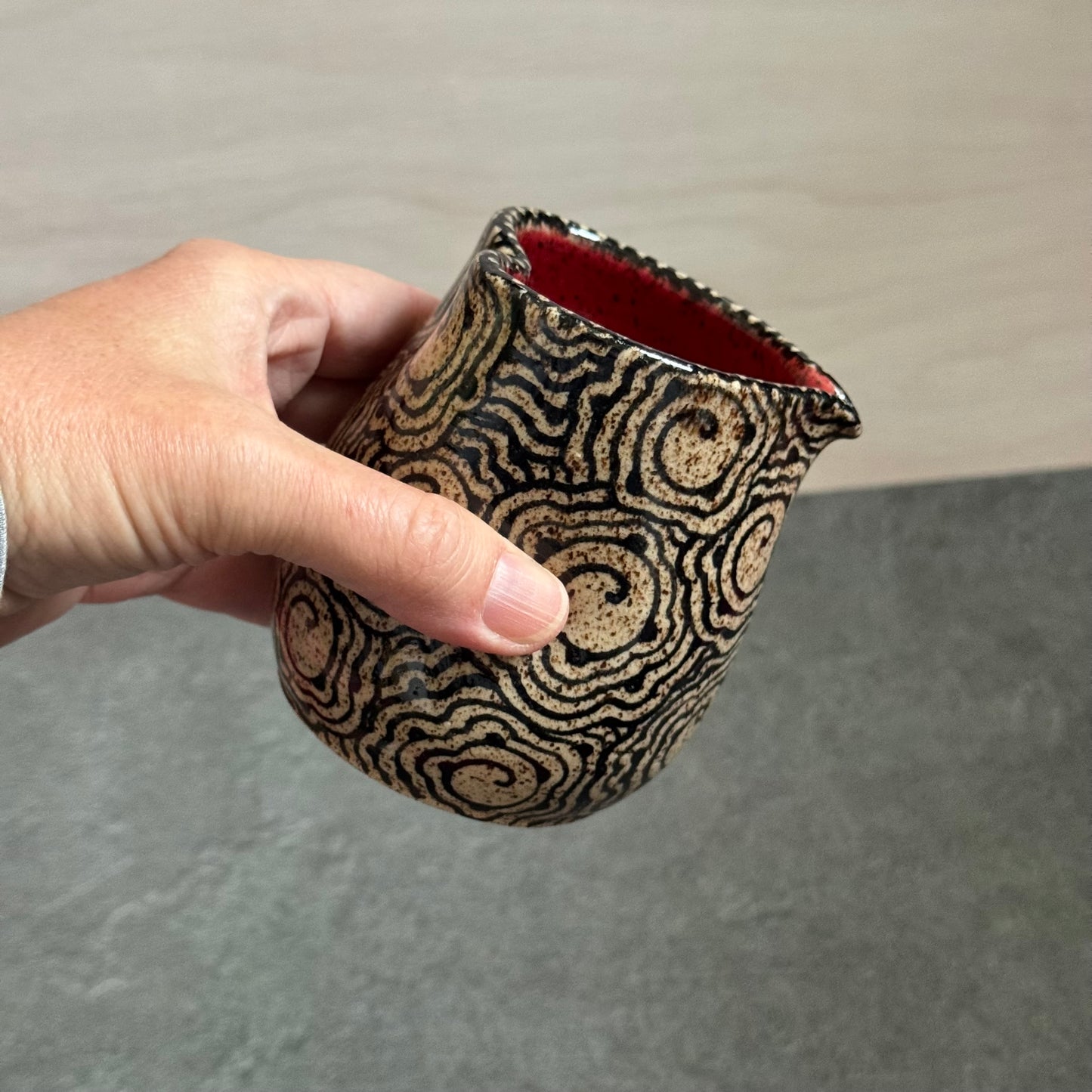 Heart Cup with Swirly Tangled Design