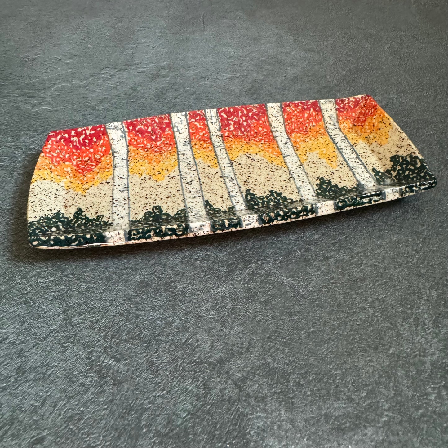 Rectangular Fall Birch Tree Tray
