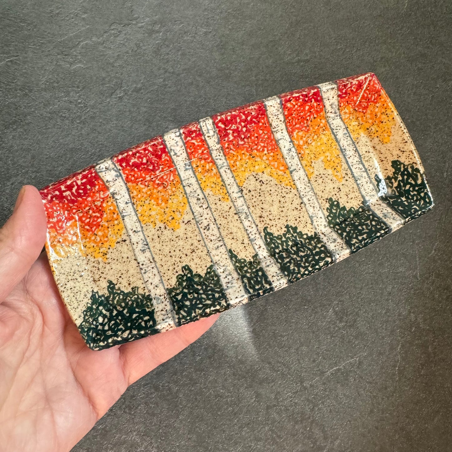 Rectangular Fall Birch Tree Tray