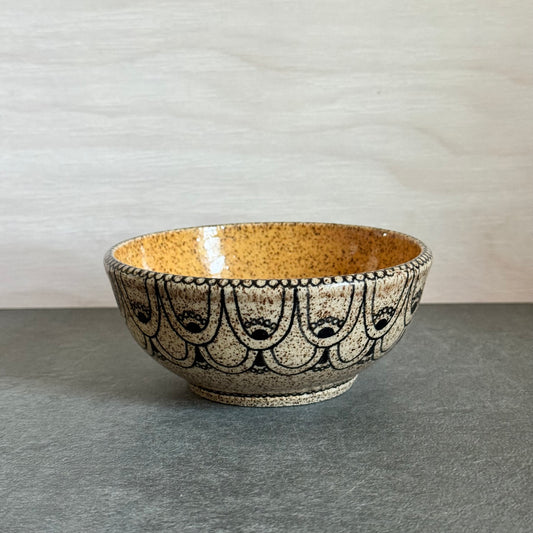 Orange Tangled Scalloped Bowl - 5 inches