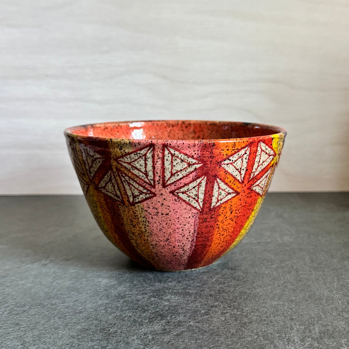 Dancing Rainbow Triangles Bowl - 5.75 inches x 3.5 inches