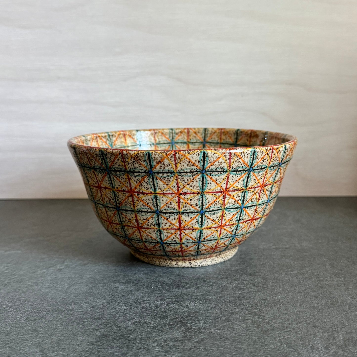 Multi-Colored Linear Tangles Inside and Out Bowl - 6.25 inches x 3.25 inches