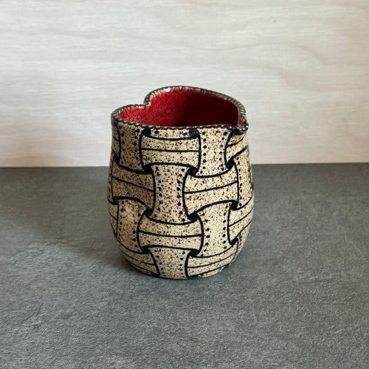 Heart Cup with Woven Ribbon Tangle