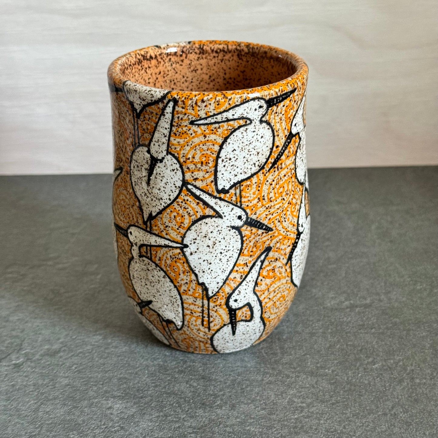 Crane Cup with Orange Tangle