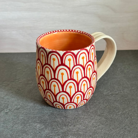 Mug with Red & Orange Rainbow Tangle