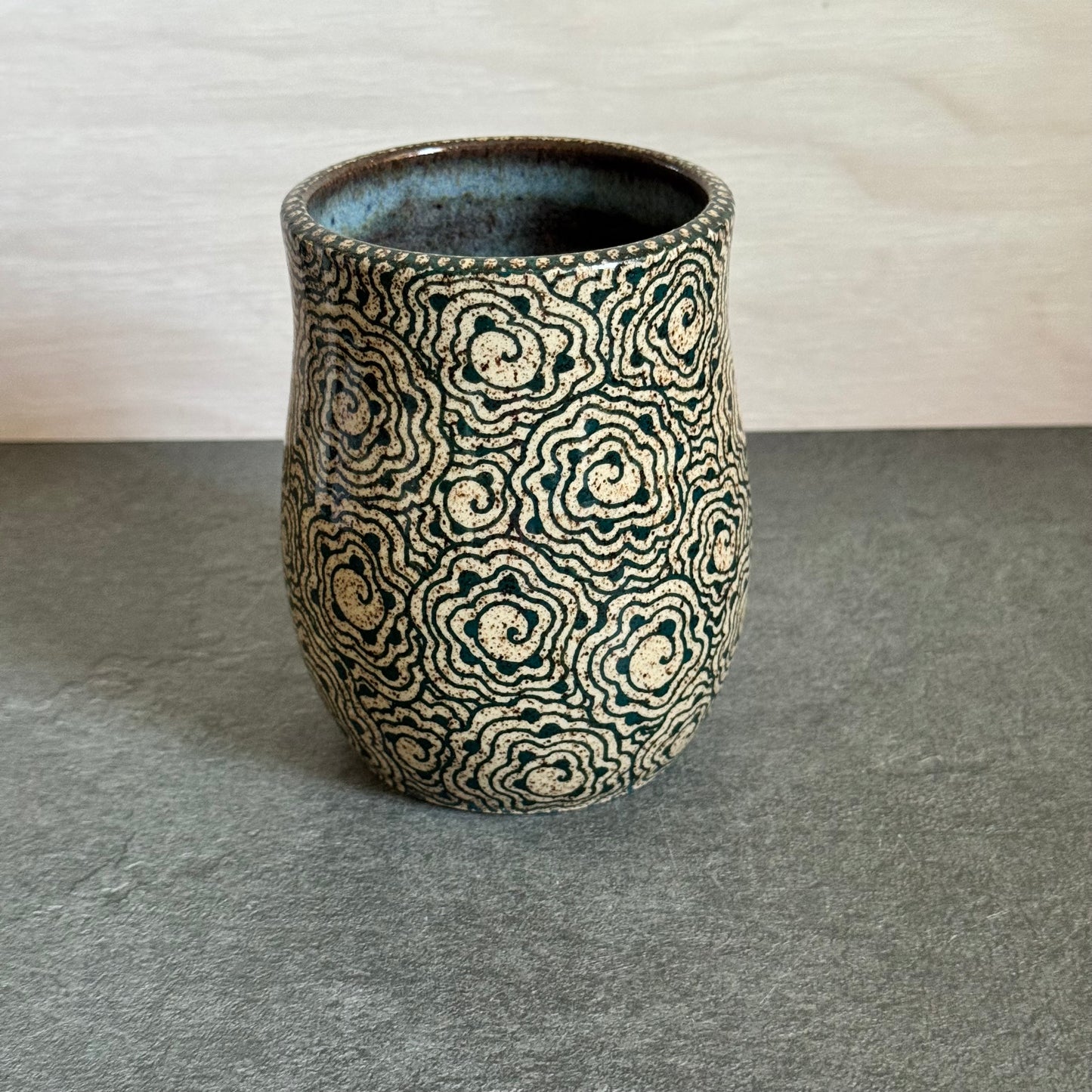 Spirals Tangled Dusty Blue Cup