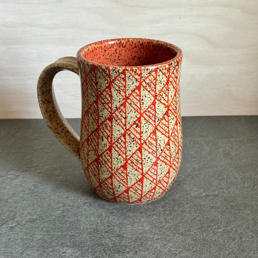 Bright Orange Geometric Mug