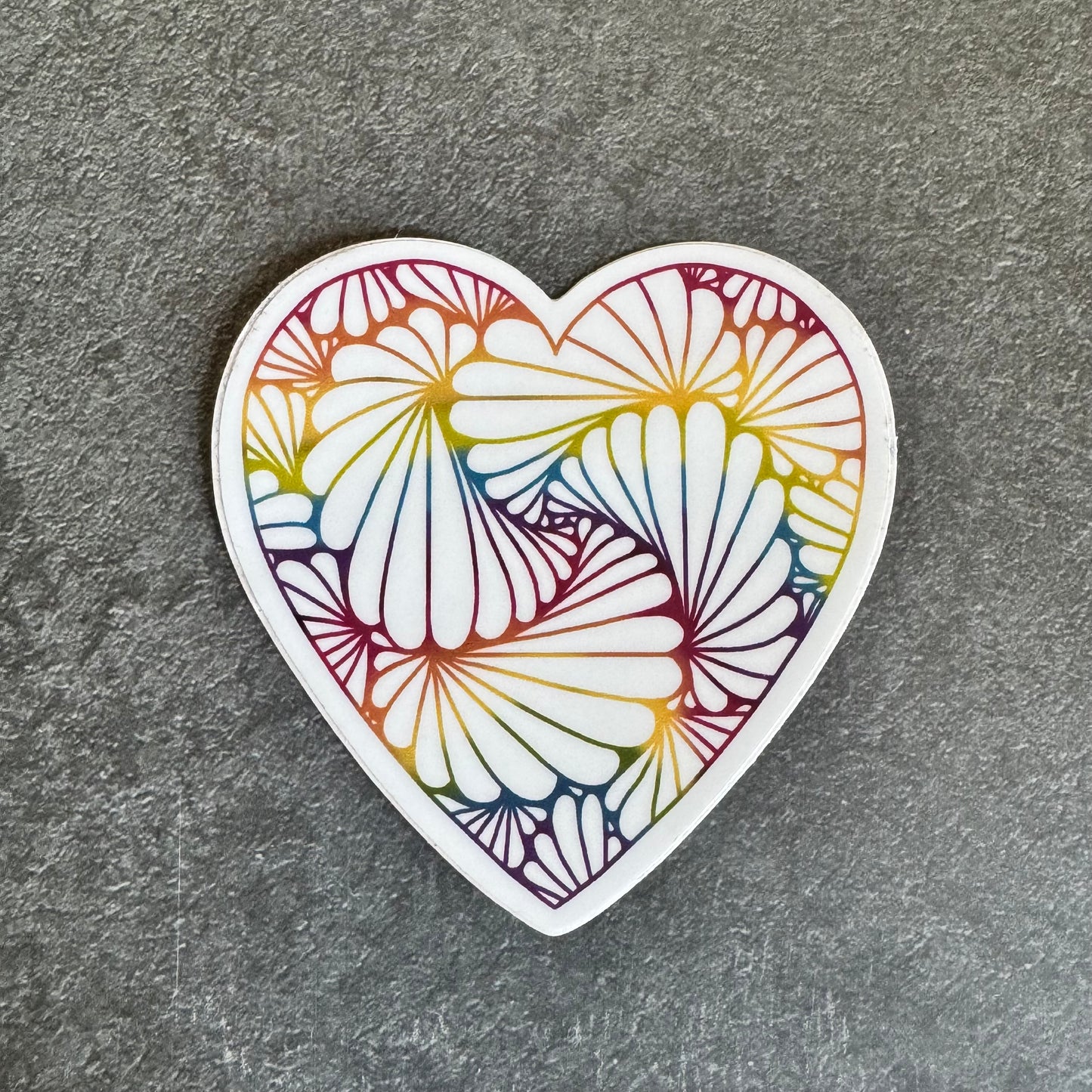 Scalloped Rainbow Hearts Sticker