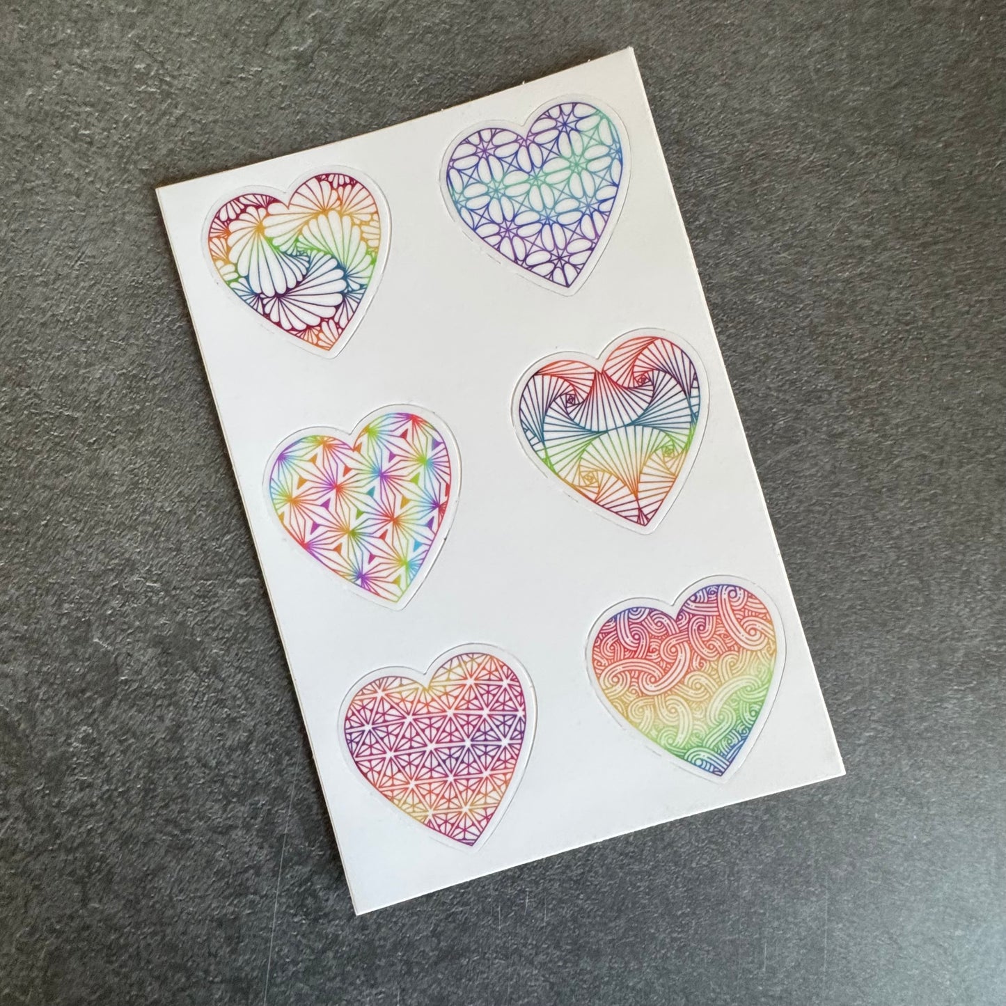 Rainbow Tangled Hearts Sticker Sheet