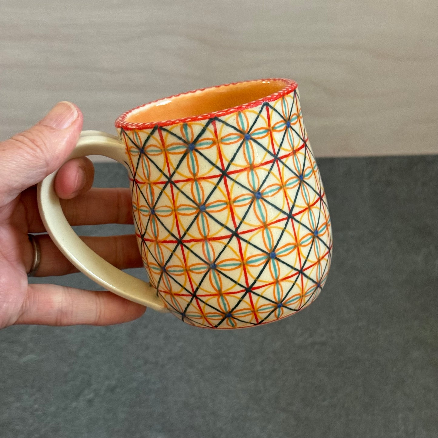 Orange Patterned Mug