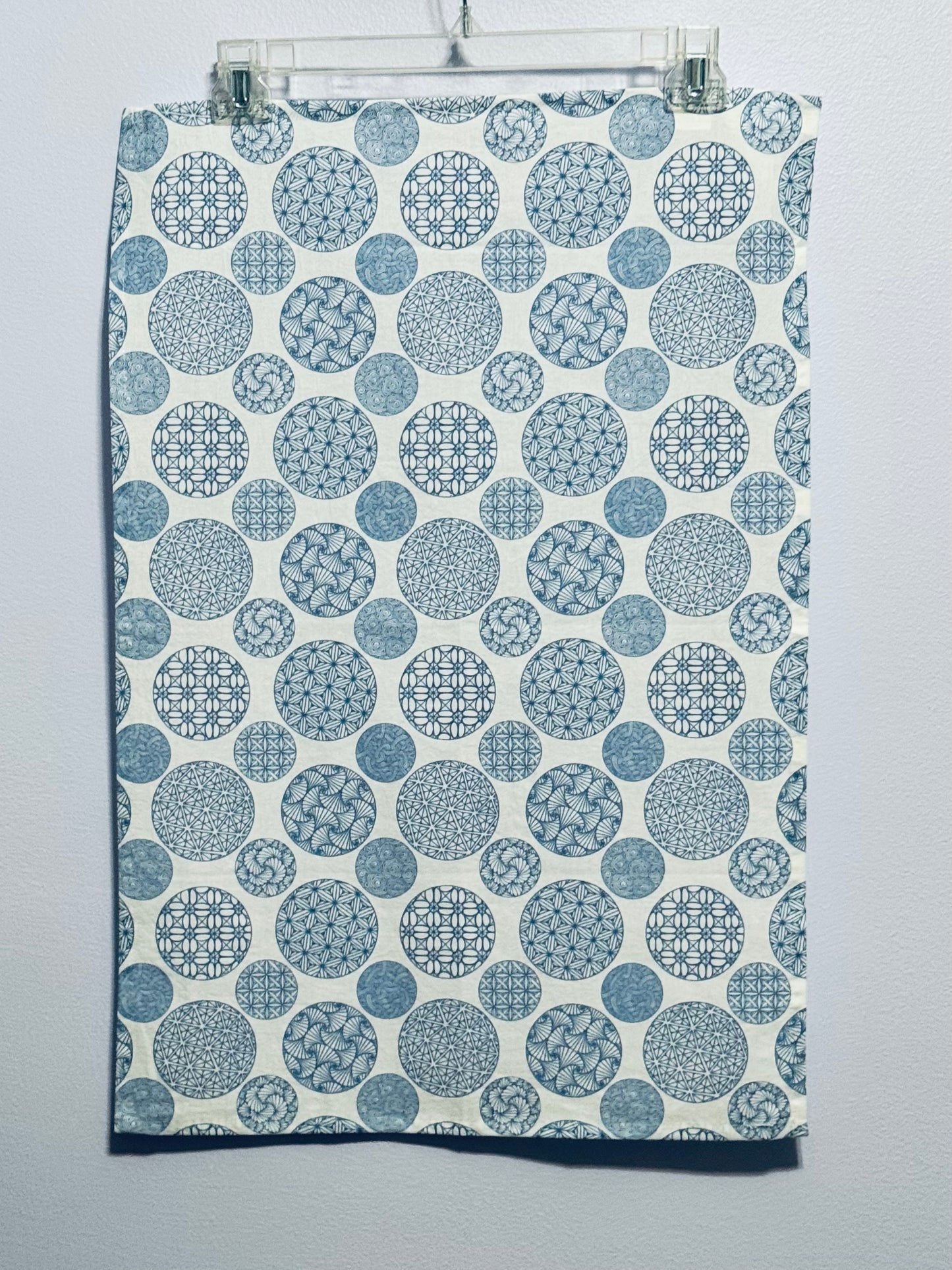 Tangled Blue Circles Tea Towel