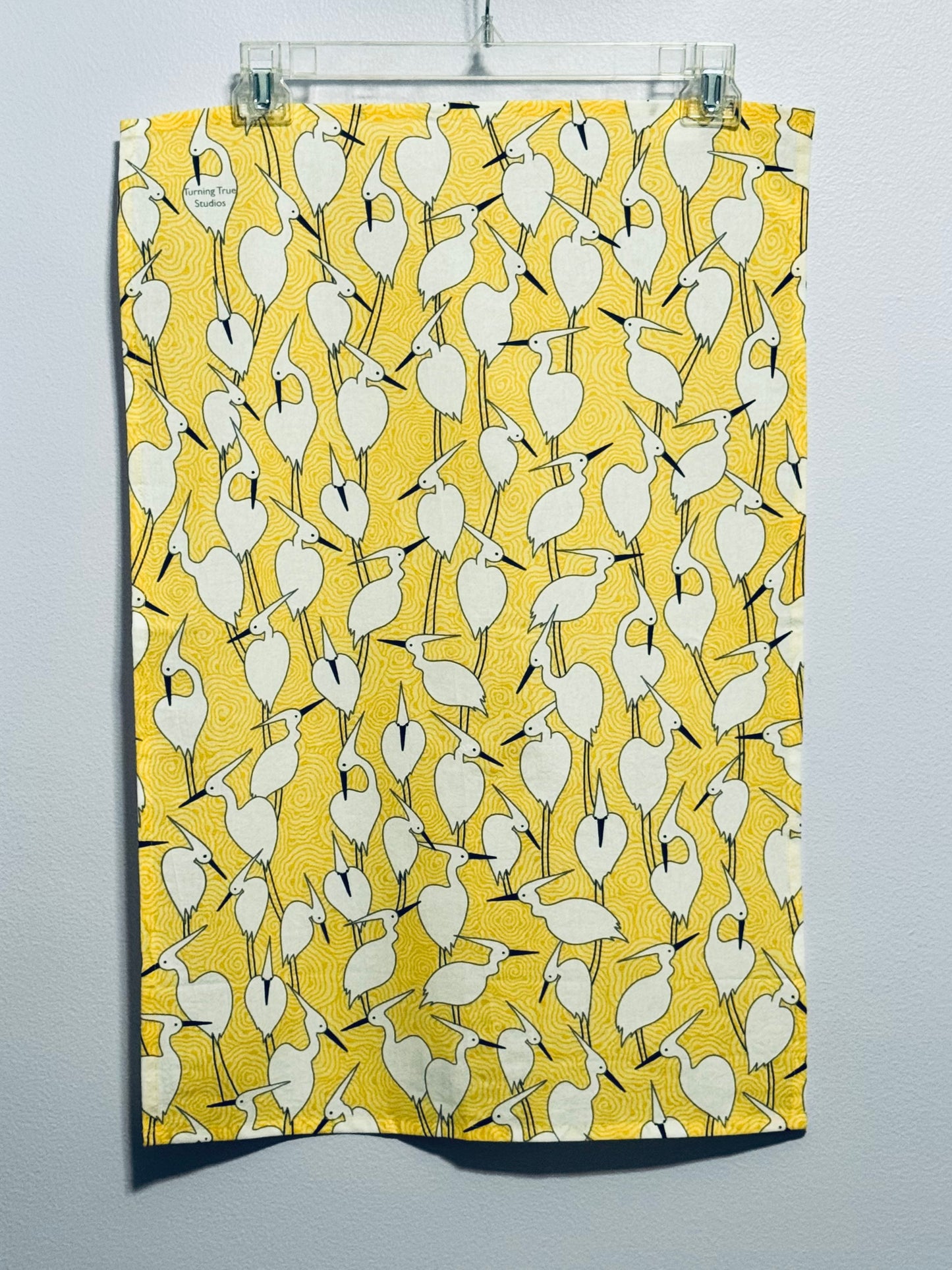 Dance of Cranes Tea Towel - YELLOW