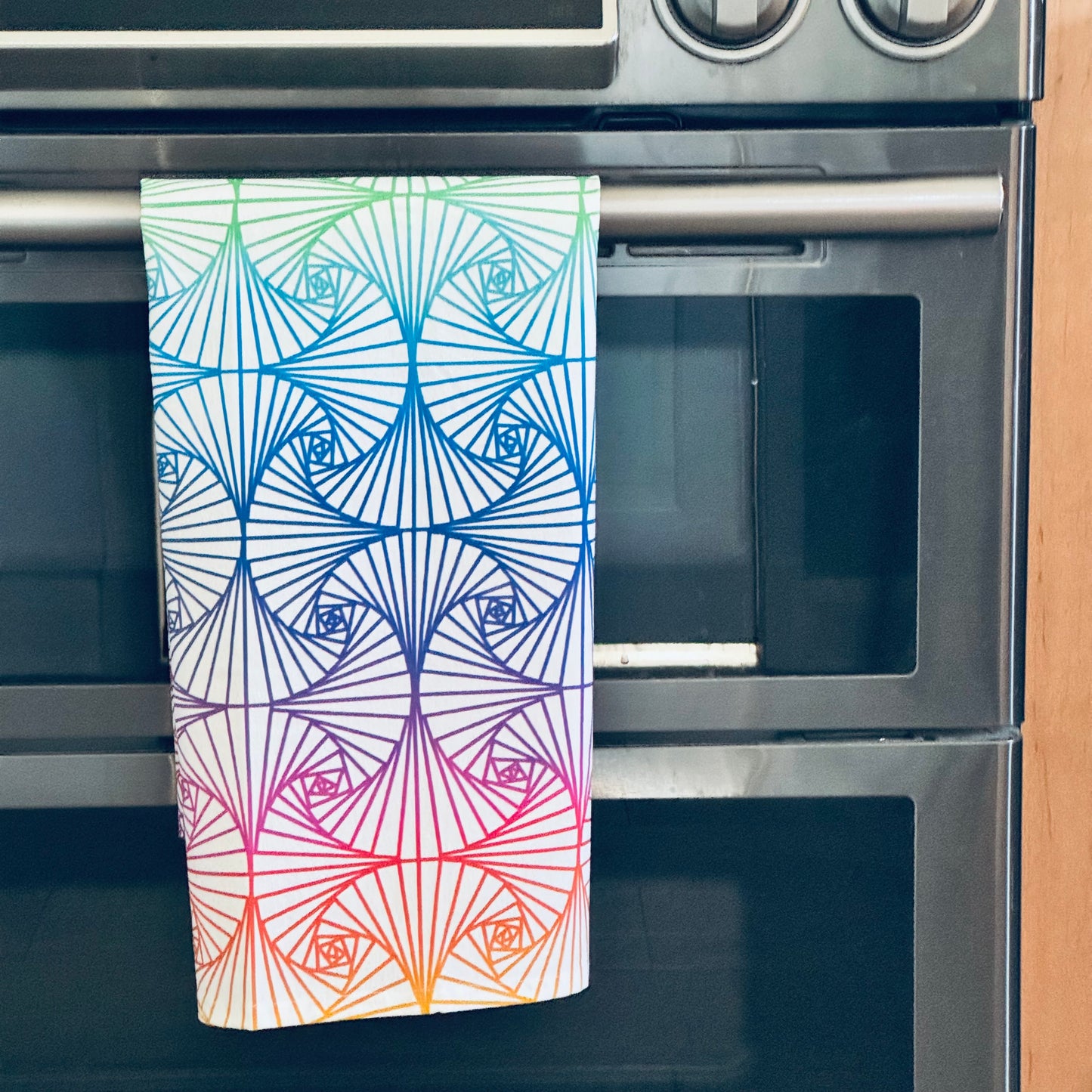 Rainbow Ginko Fans Tea Towel