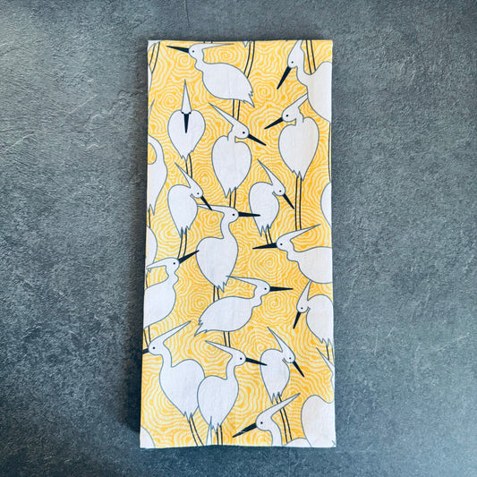Dance of Cranes Tea Towel - YELLOW