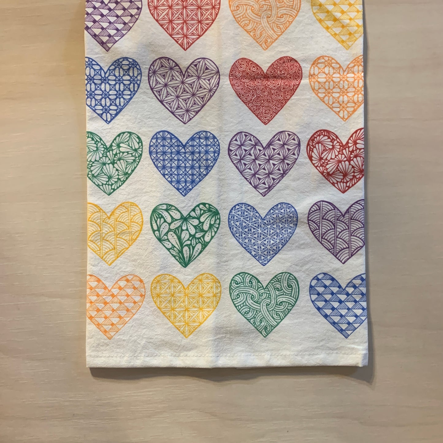 Heart Gift Pack #2  - Rainbow Hearts Tea Towel + Heart Poetry Blank Note Cards