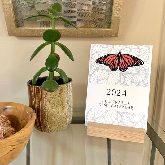 Butterflies 2024 Illustrated Desk Calendar