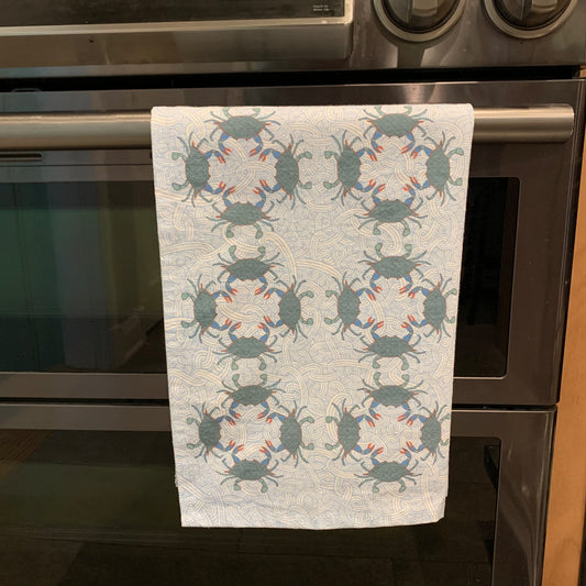 Cast of Blue Crabs Tea Towel