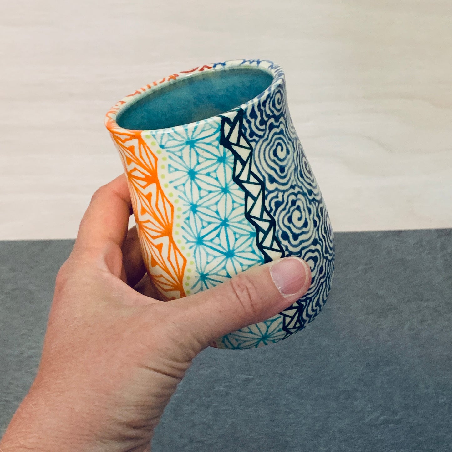 Rainbow Stripes Tangled Cup