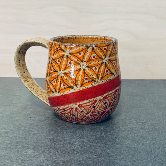 Orange and Red Tangled Mug