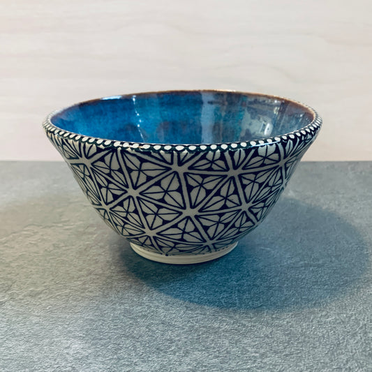 Triangled Tangled Blue Bowl