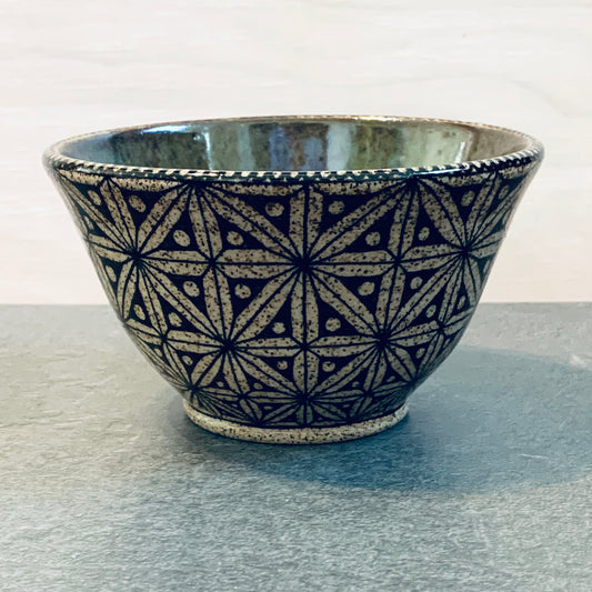 Dots and Triangles Olive Green Bowl