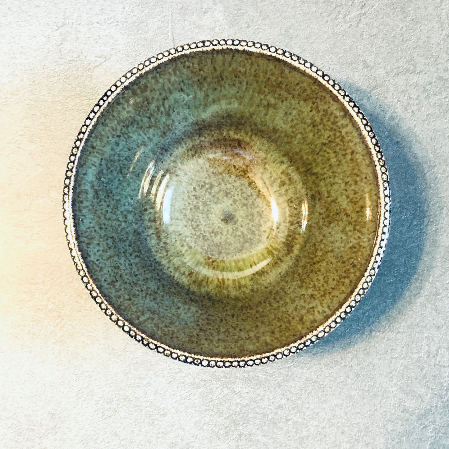 Tangled Triangles Olive Green Bowl