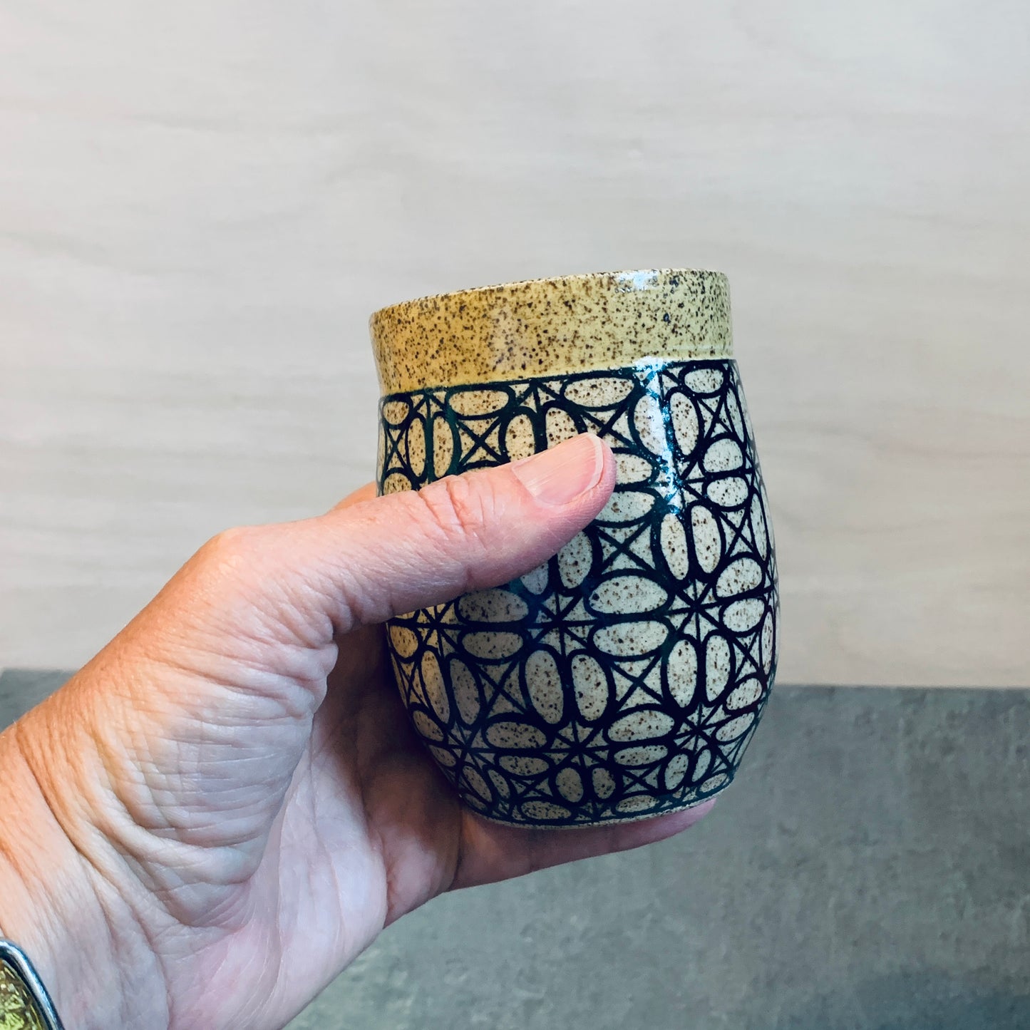 Banded Yellow Tangled Cup
