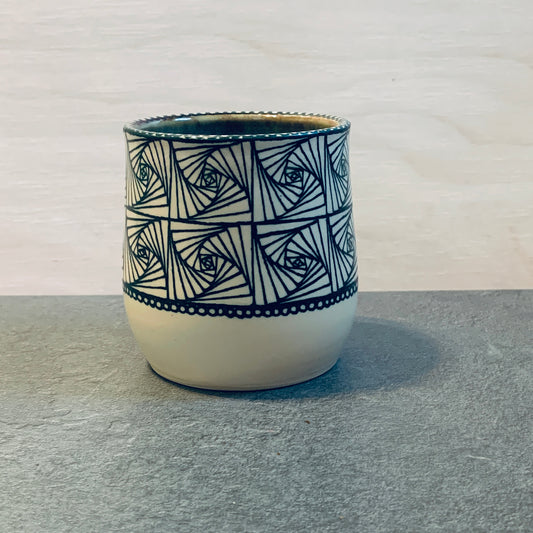 Tangled Cup with Blue Green Glaze