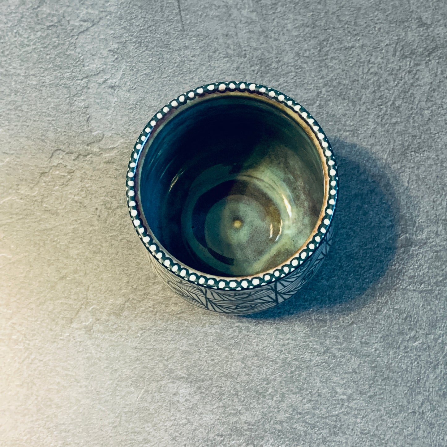 Tangled Cup with Blue Green Glaze