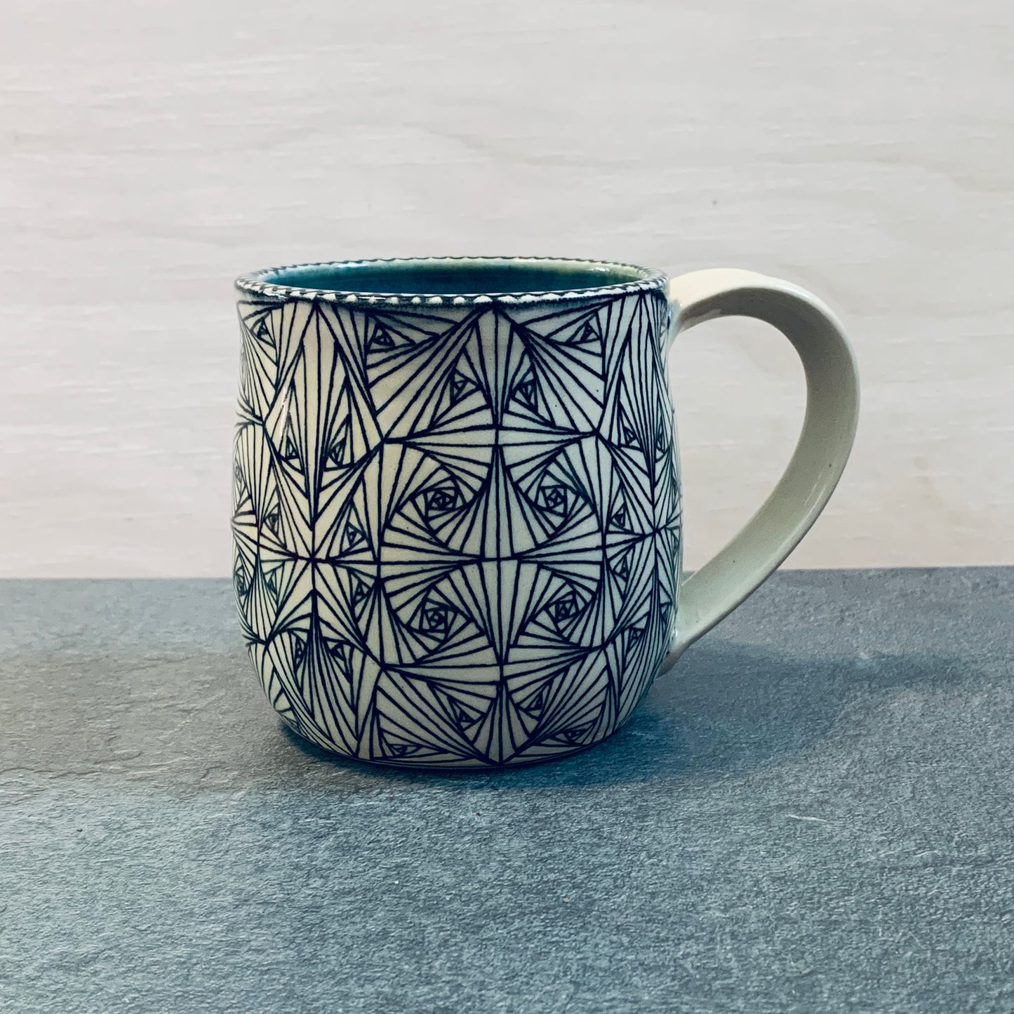 Black and White Tangled Turquoise Mug