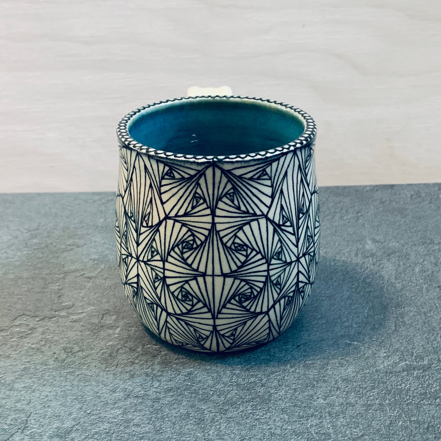Black and White Tangled Turquoise Mug