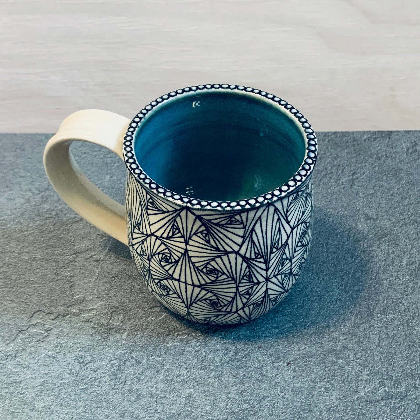 Black and White Tangled Turquoise Mug